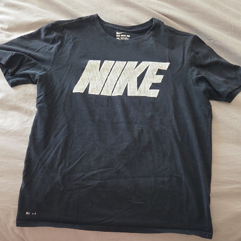 *4/$15 Deal Nike Men's Worn Black Tee with White Logo